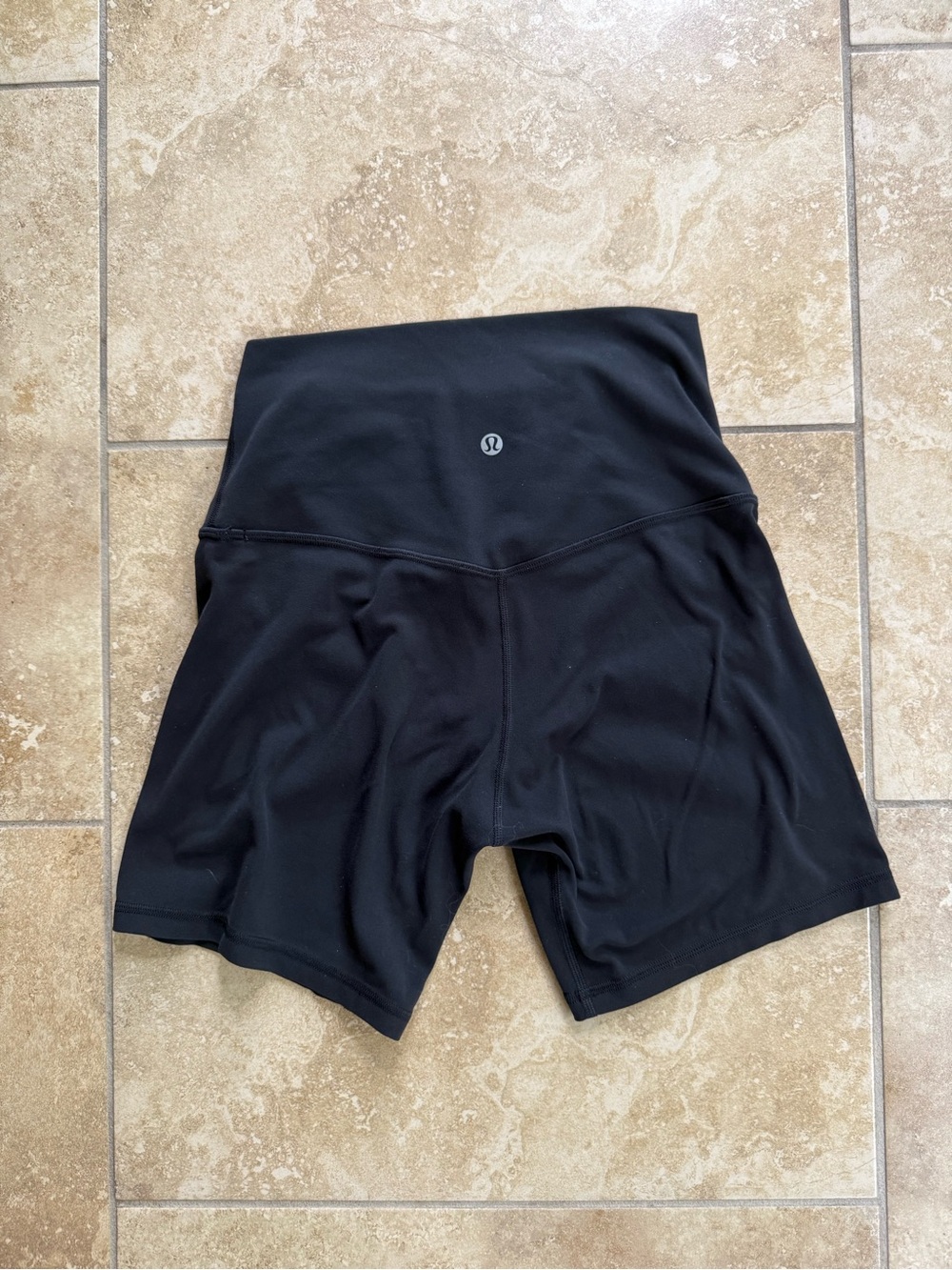 lululemon athletica Black High-Rise Bike Shorts with Logo